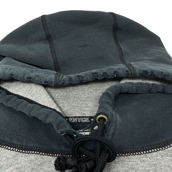 ENYCE Vintage Full Zip Gray Navy Red Hoodie Sweatshirt Thrashed Grunge 2XL XXL - Picture 8 of 14